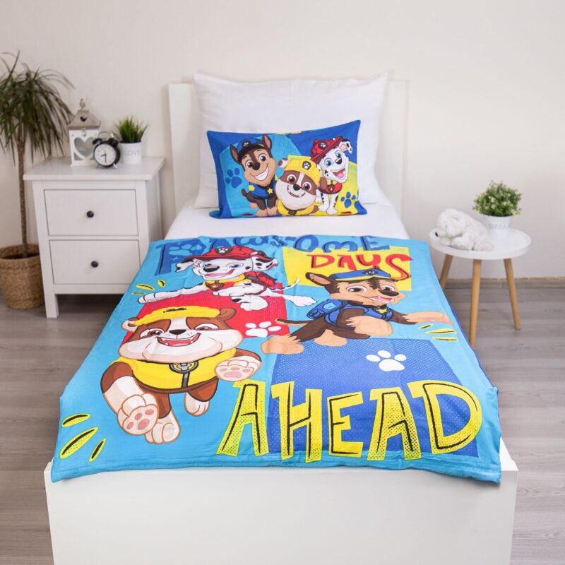 Overtrek van Paw Patrol, 100 x 135 cm, kussensloop 40 x 60 cm - Blauw