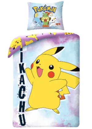 Pokemon dekbedovertrek Pikachu 140 x 200 cm - Blauw - 140 x 200 cm - 100% katoen - kussensloop 65 x 65 cm