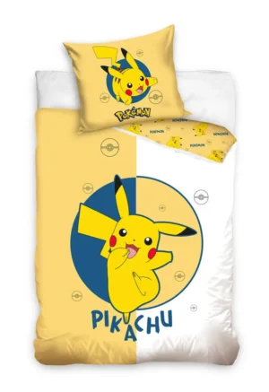 Pokemon dekbedovertrek geel/wit - Multicolor - 140 x 200 cm - 100% katoen