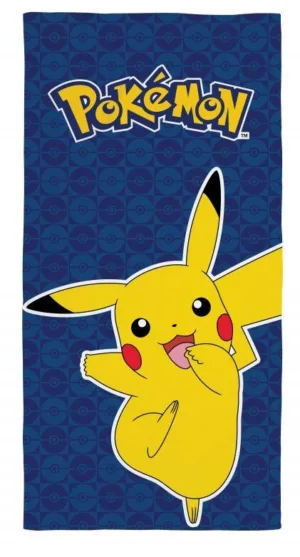 Pokemon strandlaken Pikachu 70 x 140 cm donkerblauw - Multicolor - 70 x 140 cm - 100% katoen