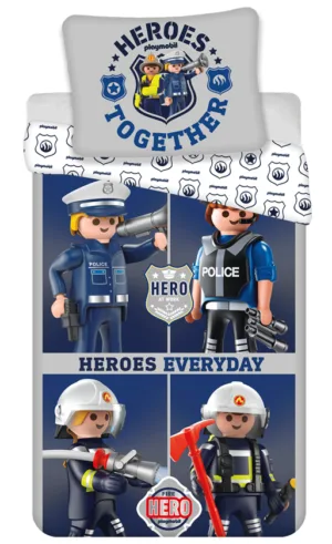 Playmobil dekbedovertrek heroes everyday 140 x 200 cm - Paars - 140 x 200 cm - 100% katoen