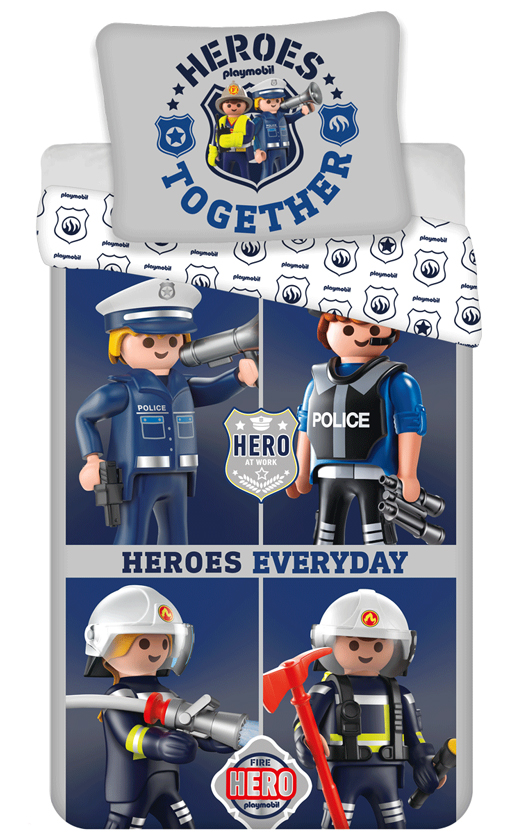 Playmobil dekbedovertrek heroes everyday 140 x 200 cm - Paars - 140 x 200 cm - 100% katoen