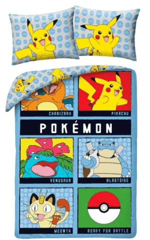 Pokemon dekbedovertrek Battle 140x200cm - Blauw - 140 x 200 cm - 100% katoen