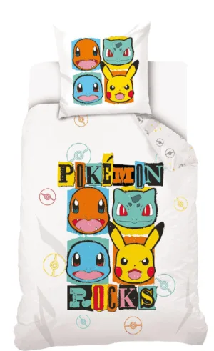 Pokemon dekbedovertrek s Rocks 140 x 200 cm - Multicolor - 140 x 200 cm - 100% katoen