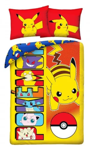 Pokemon dekbedovertrek Pikachu 140 x 200 cm - Geel - 140 x 200 cm - 100% katoen