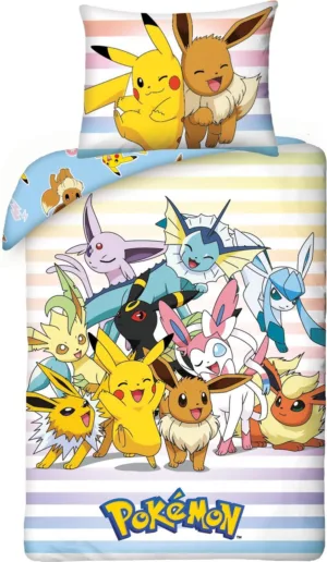 Pokemon dekbedovertrek Catch 'm All 140 x 200 cm - Blauw - 140 x 200 cm - 100% katoen