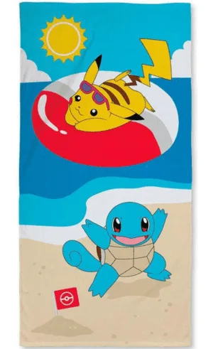 Pokemon strandlaken Pikachu en Squirtle 70 x 140 cm - Multicolor - 70 x 140 cm - 100% katoen