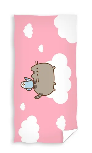 Pusheen handdoek cloud 70x140cm - Roze - 70 x 140 cm - 100% Polyester