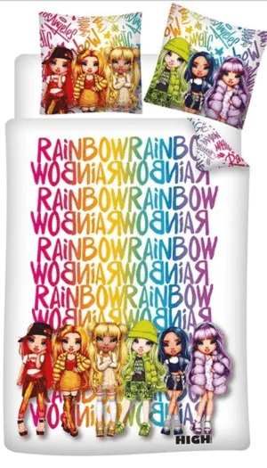 Rainbow High dekbedovertrek 140 x 200 cm - Multicolor - 140 x 200 cm - polykatoen