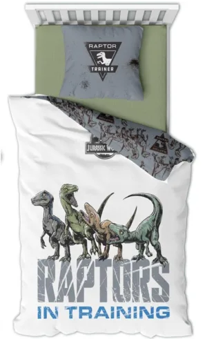 Jurassic World dekbedovertrek Raptors in Training 140 x 200 cm - Wit - 140 x 200 cm - 100% katoen