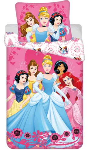 Disney Princess dekbedovertrek roze - Roze - 140 x 200 cm - 100% katoen