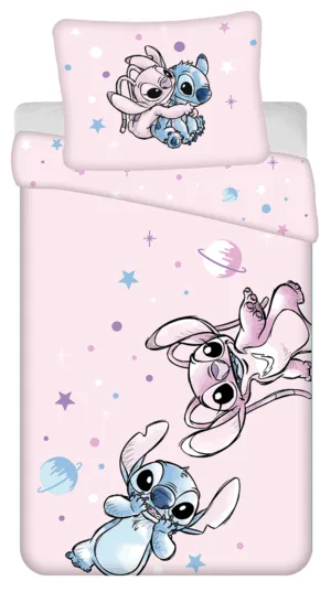Lilo en Stitch dekbedovertrek roze 140 x 200 cm - Blauw - 140 x 200 cm - 100% katoen