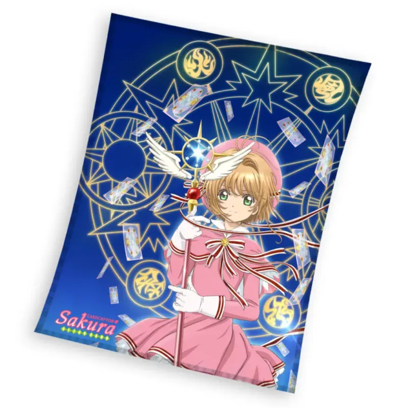 Sakura fleece deken - Blauw - 130 x 160 cm - 100% Polyester