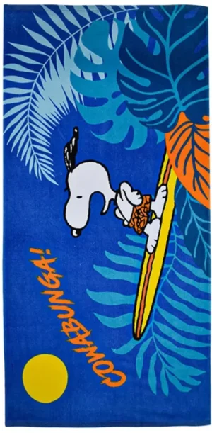 Snoopy handdoek 70 x 140 cm dive blauw - Multicolor - 70 x 140 cm - 100% katoen