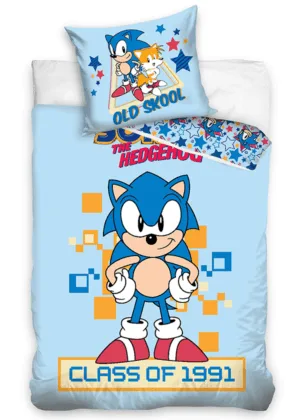 Sonic dekbedovertrek Class of 1991 - Blauw - 140 x 200 cm - 100% katoen