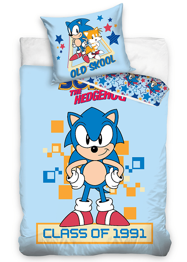 Sonic dekbedovertrek Class of 1991 - Blauw - 140 x 200 cm - 100% katoen