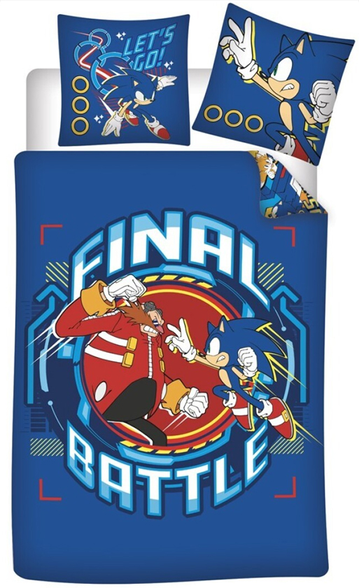 Sonic dekbedovertrek Final Battle 140 x 200 cm - Blauw - 140 x 200 cm - 100% katoen