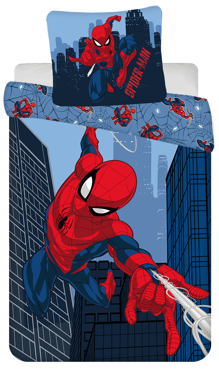 Spiderman dekbedovertrek 160 x 200 cm - Blauw - 160 x 200 cm - 100% katoen