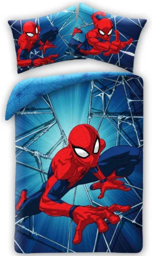 Spiderman dekbedovertrek 140 x 200 cm - Blauw - 140 x 200 cm - 100% katoen - kussensloop 60 x 70 cm