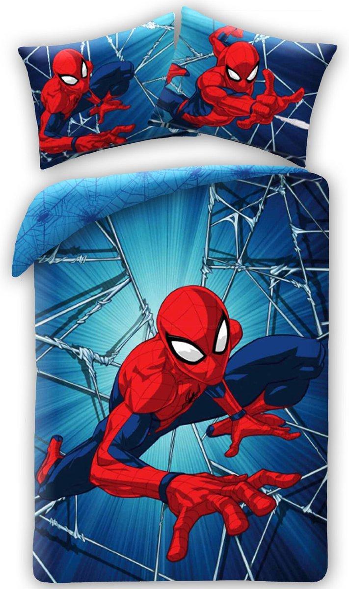 Spiderman dekbedovertrek 140 x 200 cm - Blauw - 140 x 200 cm - 100% katoen - kussensloop 60 x 70 cm