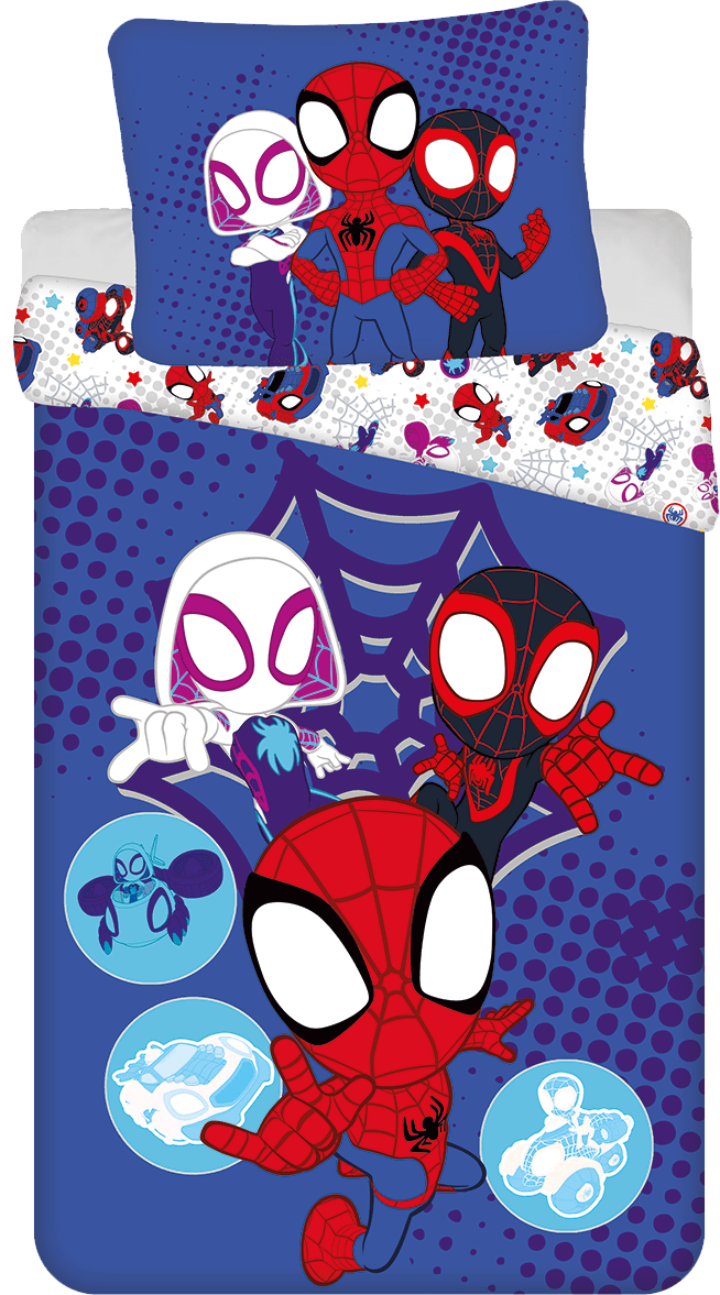 Spiderman dekbedovertrek Spidey 140 x 200 cm - Blauw - 140 x 200 cm - 100% katoen