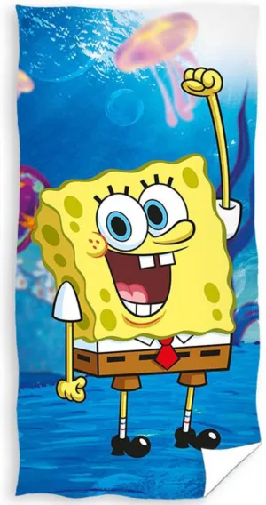 Spongebob strandlaken meerkleurig 70x140cm - Multicolor - 70 x 140 cm - 100% katoen