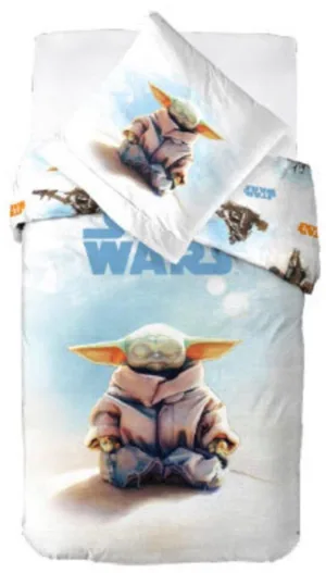 Star Wars dekbedovertrek yoda - Zwart/Geel - 140 x 200 cm - 100% katoen