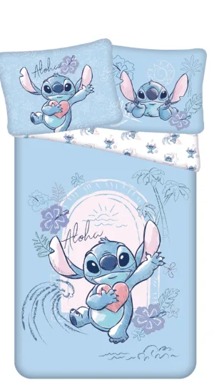 Lilo en Stitch dekbedovertrek Wave 140 x 200 cm - Blauw - 140 x 200 cm - 100% katoen