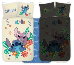 Lilo en Stitch dekbedovertrek glow in the dark - Blauw - 100 x 135 cm - 100% katoen