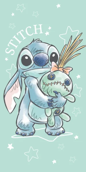 Lilo en Stitch strandlaken Buddie 70 x 140 cm Katoen - Groen - 70 x 140 cm - 100% katoen