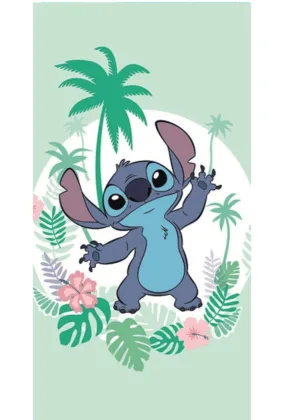 Lilo en Stitch strandlaken groen 70 x 140 cm Katoen - Blauw - 70 x 140 cm - 100% katoen