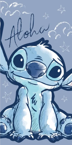 Lilo en Stitch handdoek Paars 70 x 140 cm Katoen - Paars - 70 x 140 cm - 100% katoen