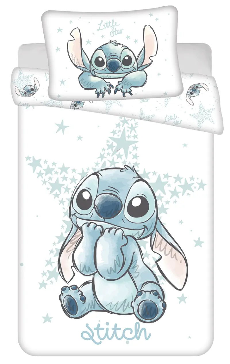 Lilo en Stitch dekbedovertrek White Star - Wit - 100 x 135 cm - 100% katoen
