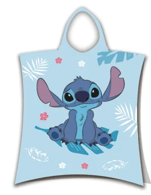 Lilo en Stitch poncho 50 x 115 cm blauw - Blauw - 50 x 115 cm - 100% katoen