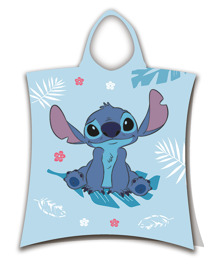 Lilo en Stitch poncho 50 x 115 cm blauw - Blauw - 50 x 115 cm - 100% katoen