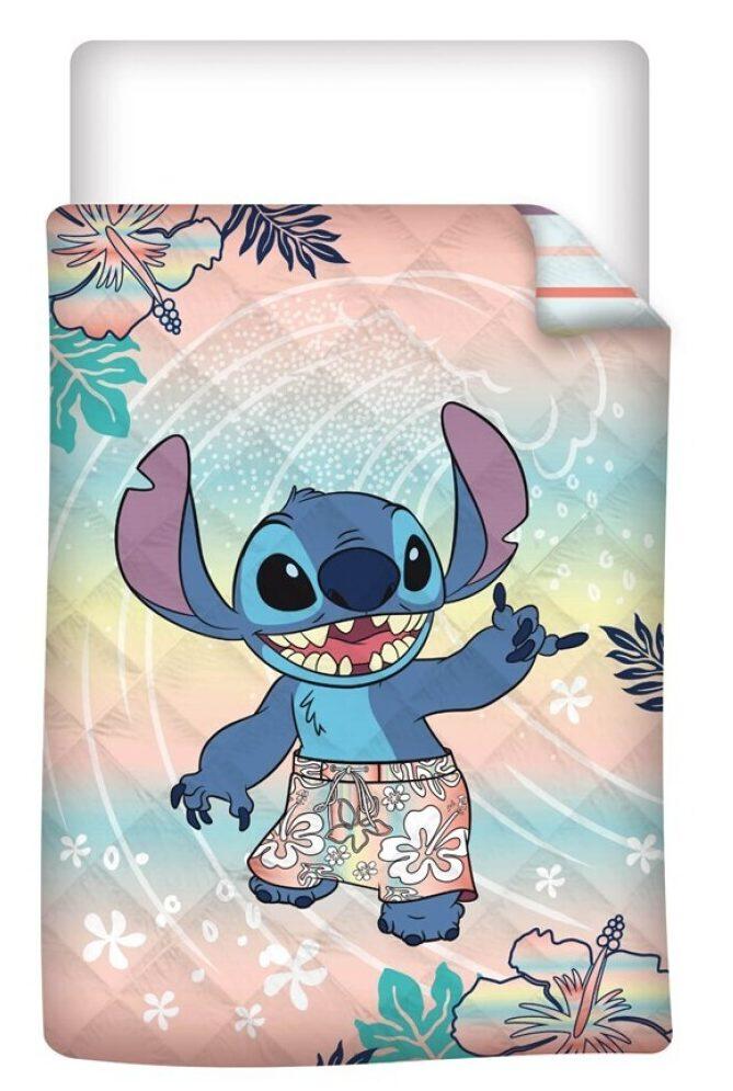 Lilo en Stitch sprei Summer 140 x 200 cm polyester - Blauw - 140 x 200 cm - 100% Polyester