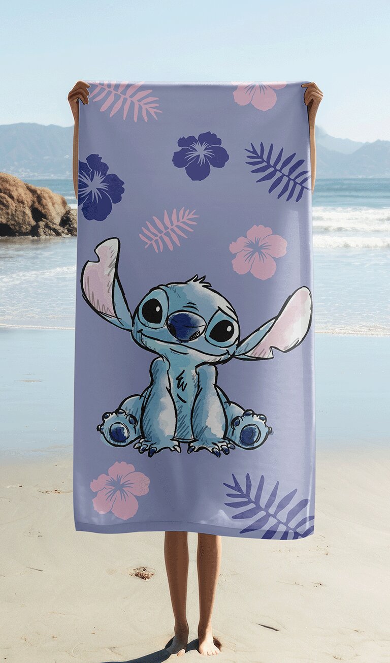70 x 140 cm Katoen badlaken van Lilo en Stitch, 70 x 140 cm