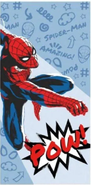 Spiderman handdoek POW! polyester 70 x 140 cm - Multicolor - 70 x 140 cm - 100% Polyester