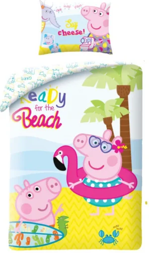 Peppa Pig dekbedovertrek Summer ready 140 x 200 cm katoen - Multicolor - 140 x 200 cm - 100% katoen