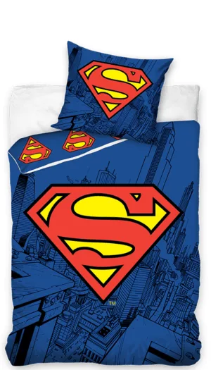 Batman dekbedovertrek logo - Blauw - 140 x 200 cm - 100% katoen