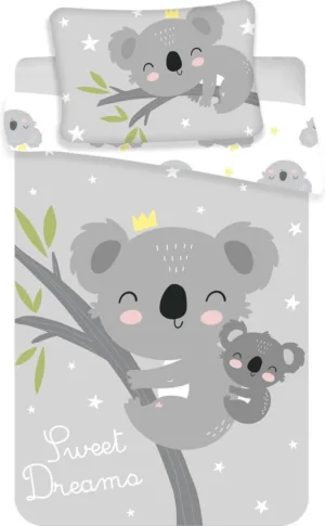 Animal Pictures dekbedovertrek Koala - Wit/Roze - 100 x 135 cm