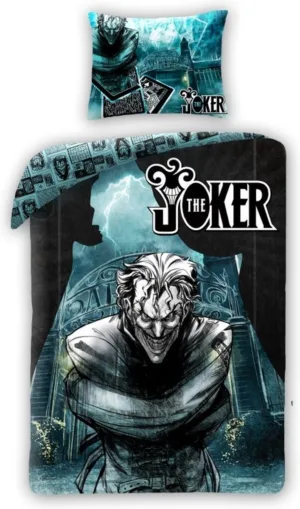 Batman dekbedovertrek The Joker 140 x 200 cm - Zwart/Wit - 140 x 200 cm - 100% katoen