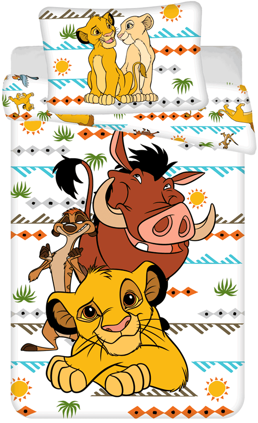 Disney The Lion King dekbedovertrek Timon en Pumba - Multicolor - 140 x 200 cm - 100% katoen