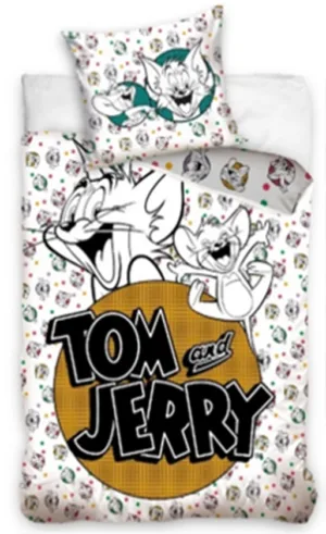 Tom & Jerry dekbedovertrek - Groen - 140 x 200 cm - 100% katoen