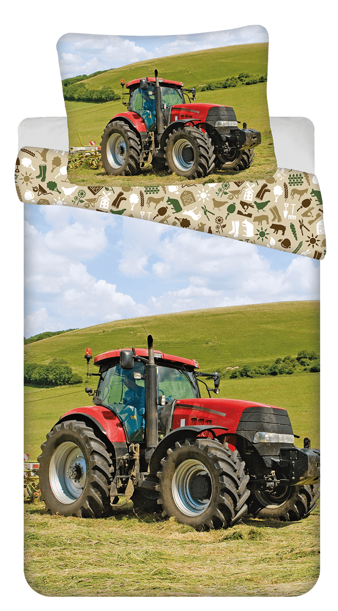 Sweet Home dekbedovertrek trekker rood 140 x 200 cm 70x90 cm - Geel - 140 x 200 cm - 100% katoen