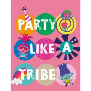 Trolls plaid Part like a Tribe 100 x 150 cm - Roze - 100 x 150 cm - 100% Polyester