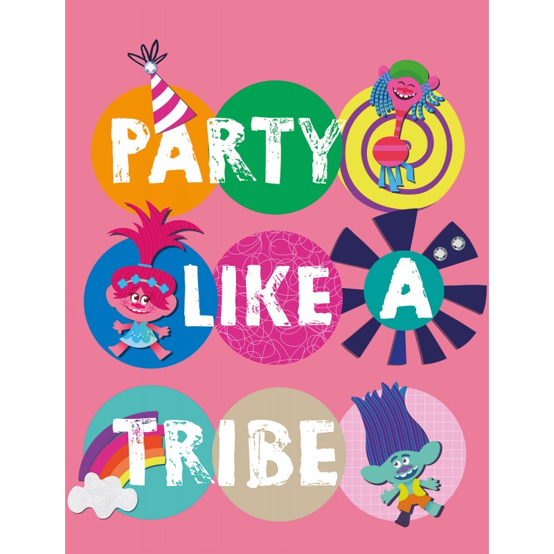 Trolls plaid Part like a Tribe 100 x 150 cm - Roze - 100 x 150 cm - 100% Polyester