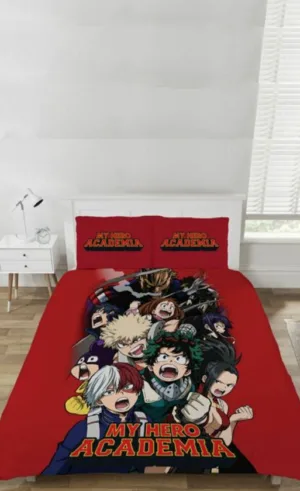 My Hero Academia dekbedovertrek 200 x 200 cm - Groen - 200 x 200 cm - 48% katoen, 52% polyester