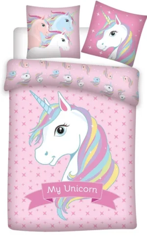 AYmax dekbedovertrek My Unicorn 140 x 200 cm - Roze - 140 x 200 cm - 100% Polyester