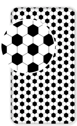 Sweet Home hoeslaken voetbal Eenpersoons - Zwart/Wit - 90 x 200 cm - 100% katoen
